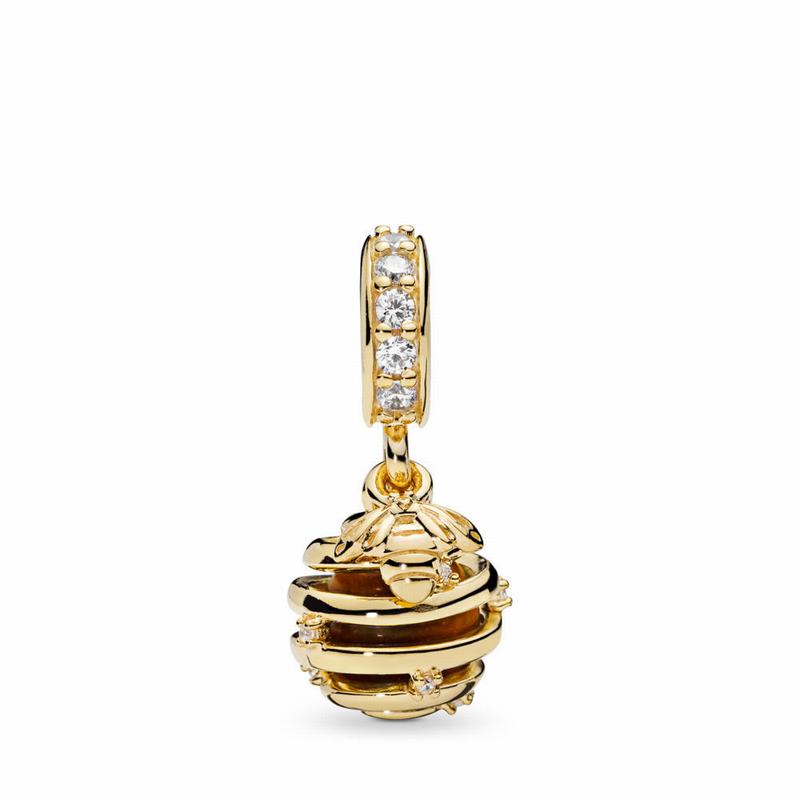 Pandora Shine™ Sweet As Honey Dangle Charm - 18ct Gold Plated/Mixed Stones/Cubic Zirconia - Canada |